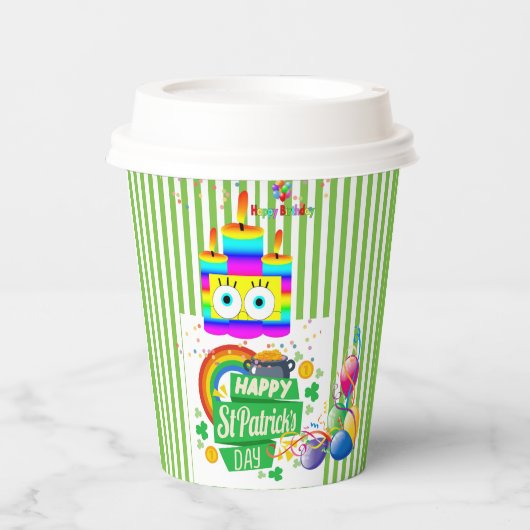 St. Patrick's Day Happy Birthday Paper Cup Papieren Bekers (Voorkant)