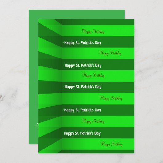 St. Patrick's Day Happy Birthday Uitnodiging (Voorkant / Achterkant)