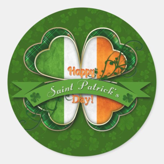 St. Patrick's Day - Happy St. Patrick's Day Ronde Sticker (Voorkant)