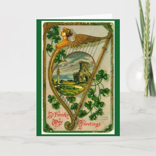  St. Patrick's Day Harp Wenskaart Kaart (Voorkant)
