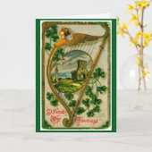  St. Patrick's Day Harp Wenskaart Kaart (Gele Bloem)