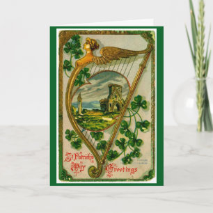  St. Patrick's Day Harp Wenskaart Kaart