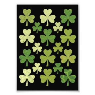 St Patrick's Day Hart Lucky Clover Shamrock Foto Afdruk