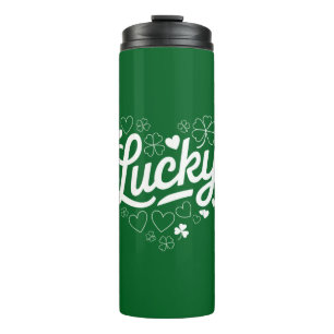 St Patrick's Day Hart Lucky Clover Shamrock Thermosbeker
