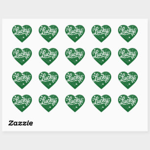 St. Patrick's Day Hartje Lucky Clover Shamrock  Hart Sticker