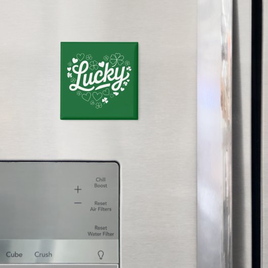 St. Patrick's Day Hartje Lucky Clover Shamrock  Magneet (Insitu (Koelkast))