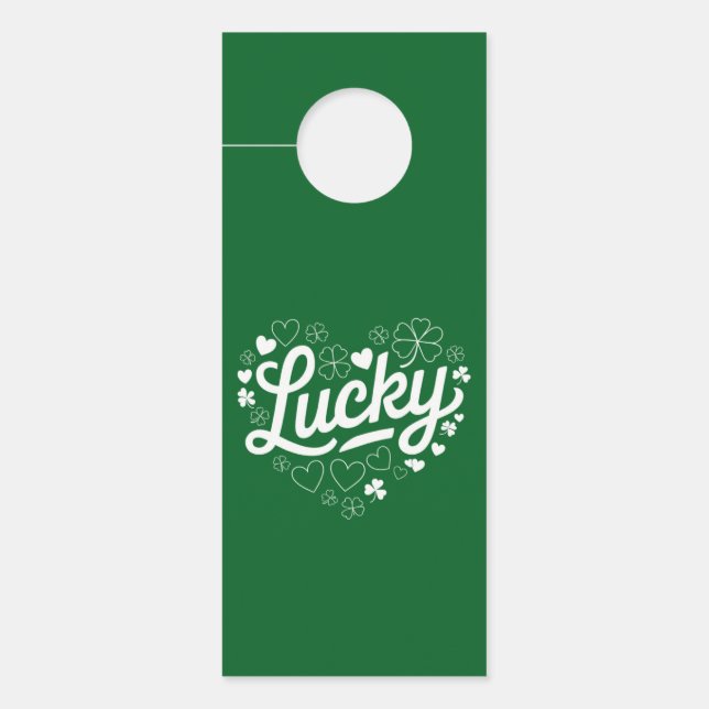 St Patrick's Day Heart Lucky Clover Shamrock (Voorkant)
