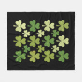St Patrick's Day Heart Lucky Clover Shamrock Fleece Deken (Voorkant (Horizontaal))