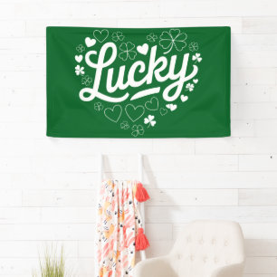 St Patrick's Day Heart Lucky Clover Shamrock Spandoek