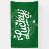 St Patrick's Day Heart Lucky Clover Shamrock Spandoek (Verticaal)