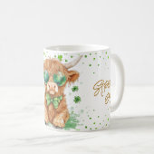 "St. Patrick's Day Highland Cow Mug 11oz (Devant droit)