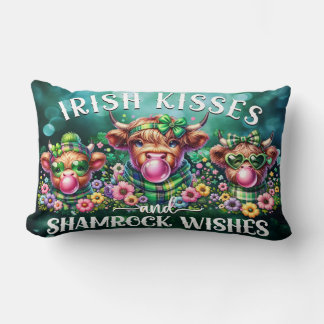 St. Patrick's Day Highland Koe Lumbar Pillow Kussen