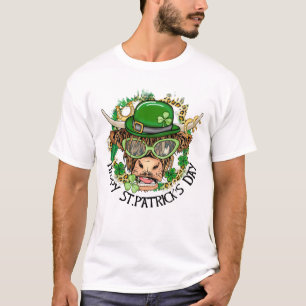 ST Patrick's Day Highland Koe Westerne Koe T-shirt