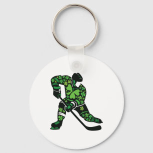 St Patricks Day-hockeyspeler - Shamrock Spirit Sp Sleutelhanger