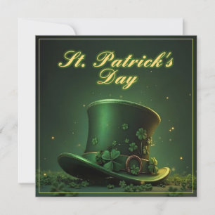St. Patrick's Day-hoed en shamrock-ontwerp Notitiekaartje