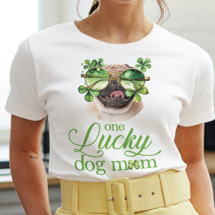 St Patrick's Day Hond Mam Custom Foto Grappig T-shirt