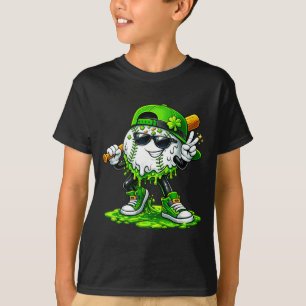 St. Patrick's Day honkbal ijs druppel voor jongere T-shirt