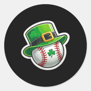 St. Patrick's Day Honkbal Klaver Pet Lucky Shamro Ronde Sticker