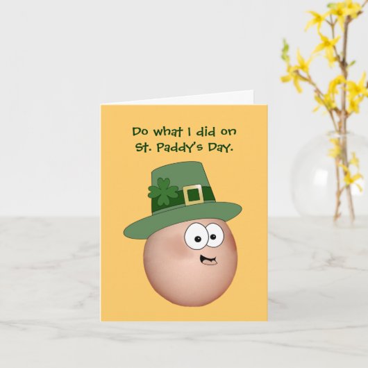 St. Patrick's Day humor voor volwassenen Kaart (Gele Bloem)