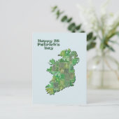 St Patrick's Day Ierland in postzegels kaart (Staand voorkant)