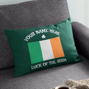 St. Patrick's Day Ierland Vlag Aangepaste Naam Sha Accent Kussen