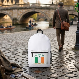 St. Patrick's Day Ierland Vlag Aangepaste Naam Sha Bedrukte Rugzak