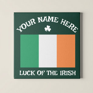 St. Patrick's Day Ierland Vlag Aangepaste Naam Sha Canvas Afdruk