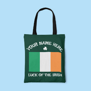 St. Patrick's Day Ierland Vlag Aangepaste Naam Sha Draagtas