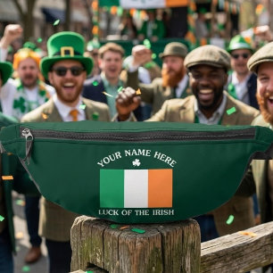 St. Patrick's Day Ierland Vlag Aangepaste Naam Sha Heuptasje
