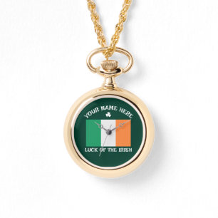 St. Patrick's Day Ierland Vlag Aangepaste Naam Sha Horloge
