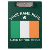 St. Patrick's Day Ierland Vlag Aangepaste Naam Sha Klembord (Voorkant)