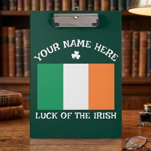 St. Patrick's Day Ierland Vlag Aangepaste Naam Sha Klembord