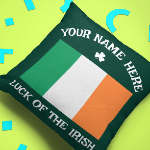St. Patrick's Day Ierland Vlag Aangepaste Naam Sha Kussen