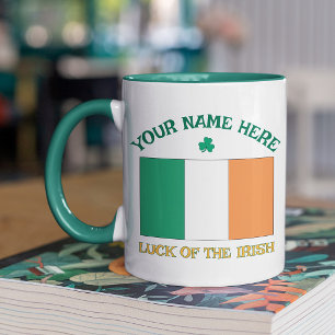 St. Patrick's Day Ierland Vlag Aangepaste Naam Sha Mok
