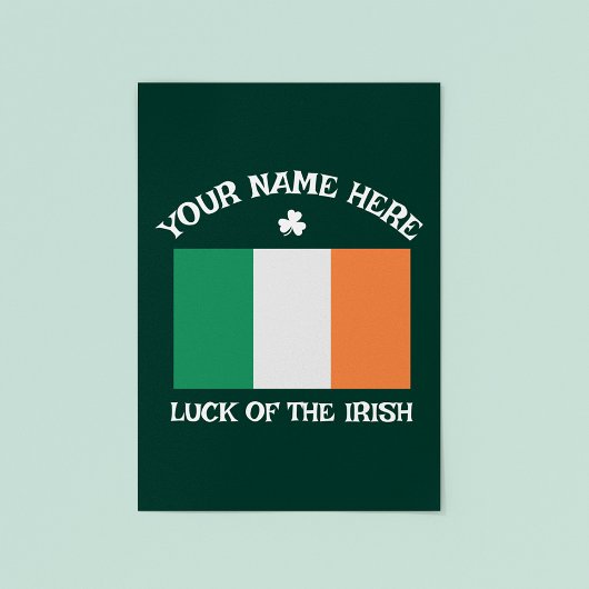 St. Patrick's Day Ierland Vlag Aangepaste Naam Sha Perfect Poster