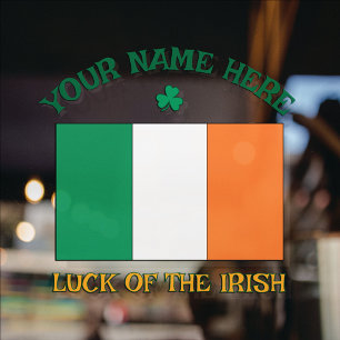 St. Patrick's Day Ierland Vlag Aangepaste Naam Sha Raamsticker