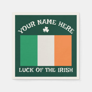 St. Patrick's Day Ierland Vlag Aangepaste Naam Sha Servet