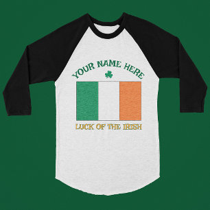 St. Patrick's Day Ierland Vlag Aangepaste Naam Sha T-shirt