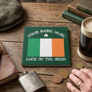 St. Patrick's Day Ierland Vlag Aangepaste Naam Sha Tegeltje