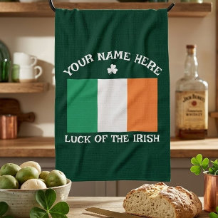 St. Patrick's Day Ierland Vlag Aangepaste Naam Sha Theedoek