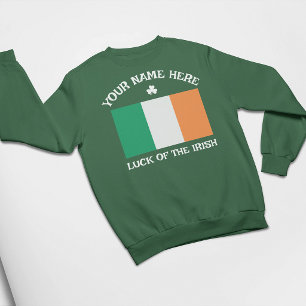 St. Patrick's Day Ierland Vlag Aangepaste Naam Sha Trui
