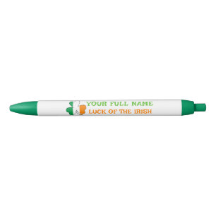 St. Patrick's Day Ierland Vlag Aangepaste Naam Sha Zwarte Inkt Pen