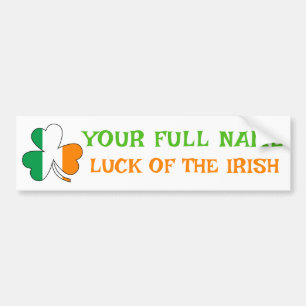 St. Patrick's Day Ierland Vlag Klaver Aangepaste N Bumpersticker