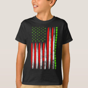 St. Patrick's Day Iers-Amerikaanse Klaver Vlag Pad T-shirt