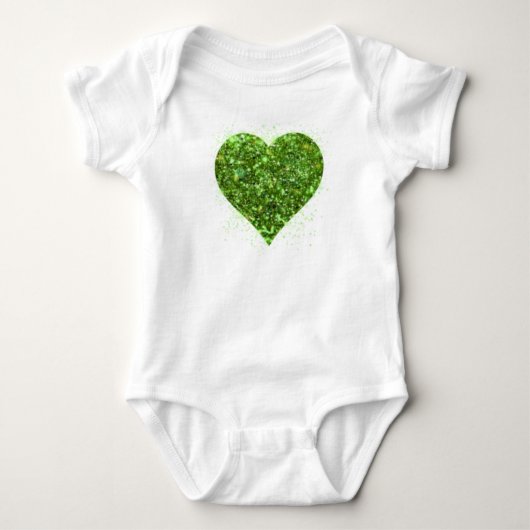 St. Patrick's day, Iers groen glitterend hart Romper (Voorkant)
