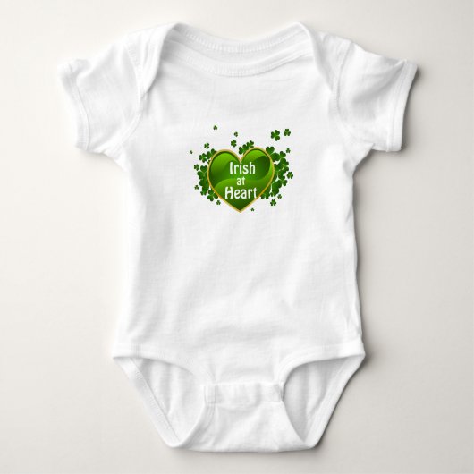 St. Patrick's Day Iers van Hart Babyshirtje Romper (Voorkant)