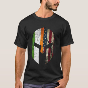 St Patrick's Day Ierse Amerikaanse Spartan Helm Ho T-shirt