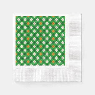 St. Patrick's Day Ierse gekleurde argyle Servet