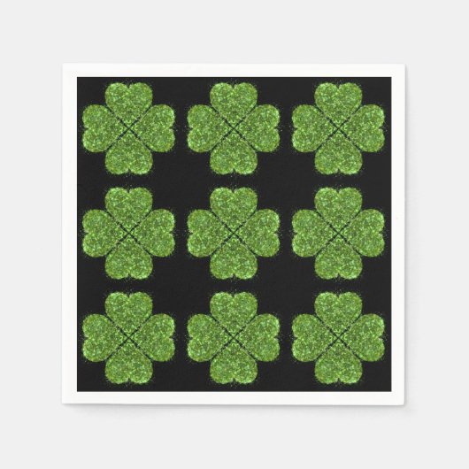 St. Patrick's day, Ierse groene glitterklaver Servet (Voorkant)