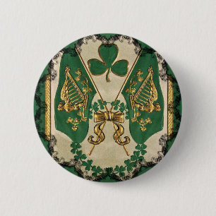 St. Patrick's Day Ierse knop Ronde Button 5,7 Cm